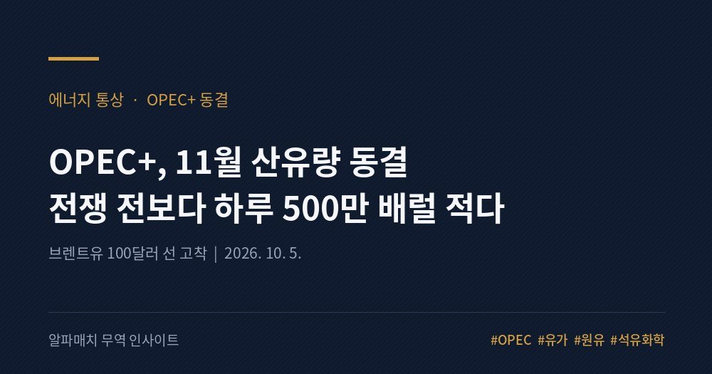OPEC+는 결국 수도꼭지를 열지 않았다 — 11월 원가표에 생긴 구멍 Image