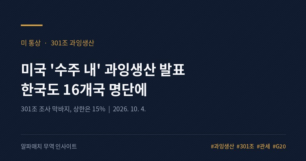 G20은 빈손, 미국은 "수주 내"… 301조 과잉생산 카드가 돌아온다 Image